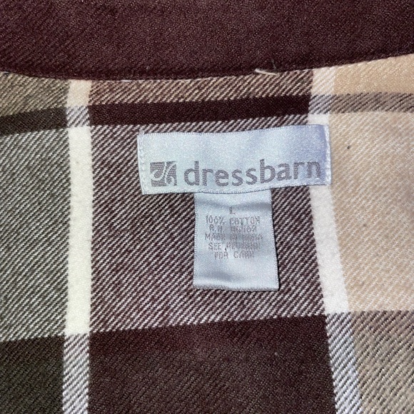 dressbarn women’s zipper coat plaid tan/cream/brown/black size large - Picture 8 of 11